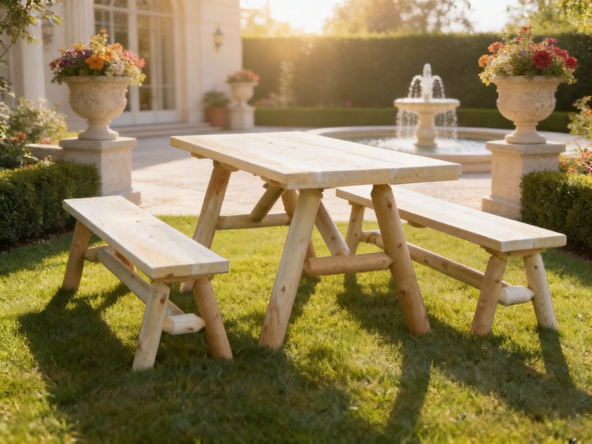 Mesa de comedor rústica de madera maciza