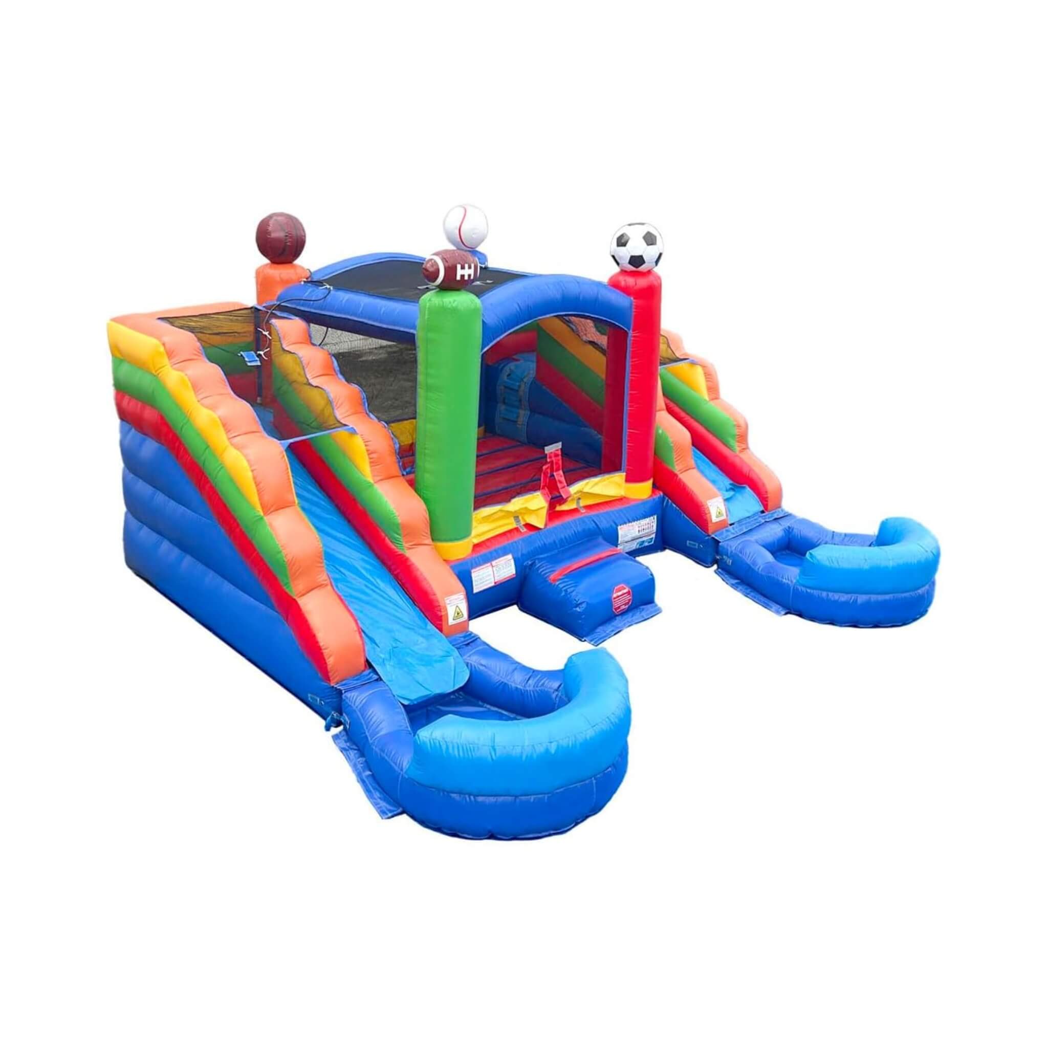 Castillo hinchable deportivo de 16 pies con toboganes de agua dobles (SAK17635)