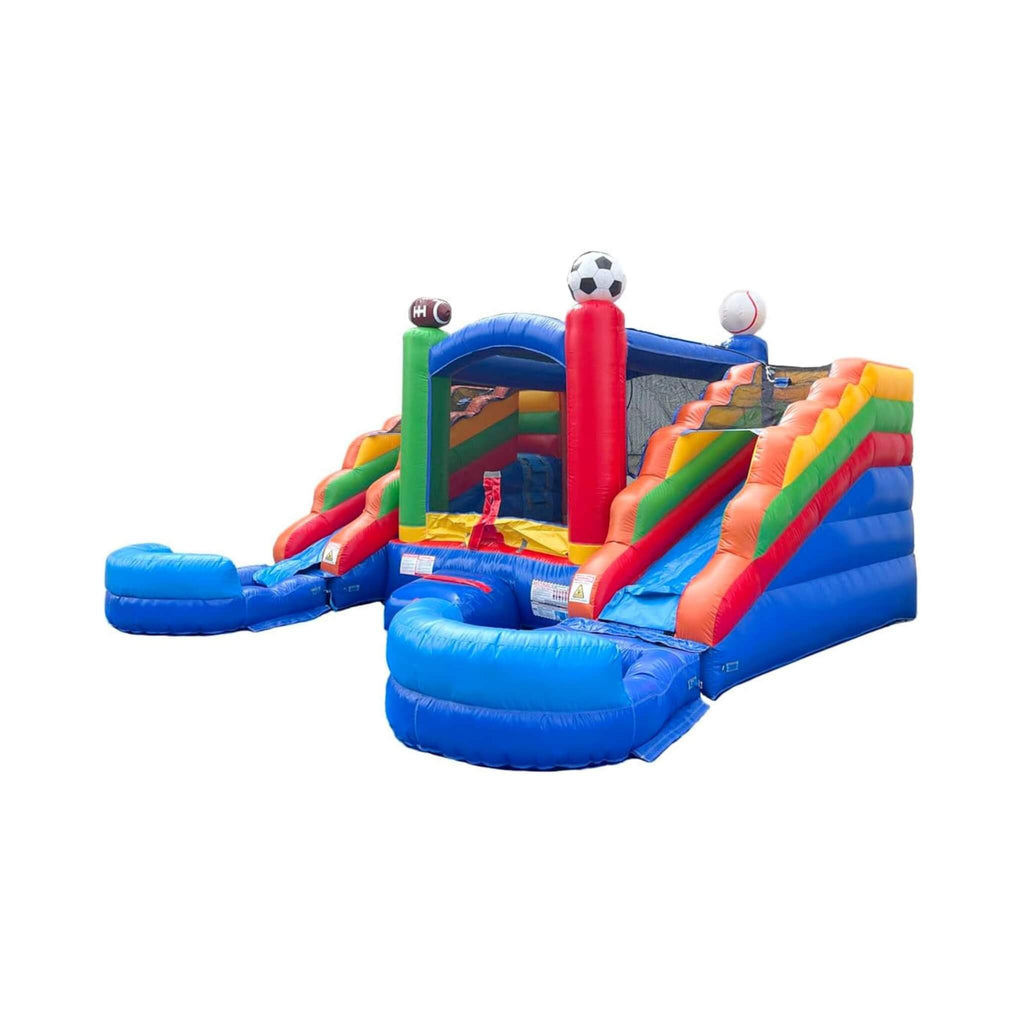 Castillo hinchable deportivo de 16 pies con toboganes de agua dobles (SAK17635)