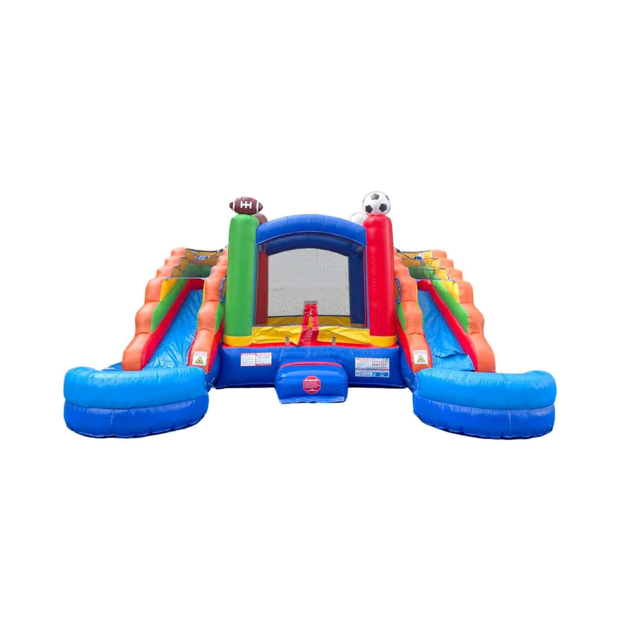 Castillo hinchable deportivo de 16 pies con toboganes de agua dobles (SAK17635)