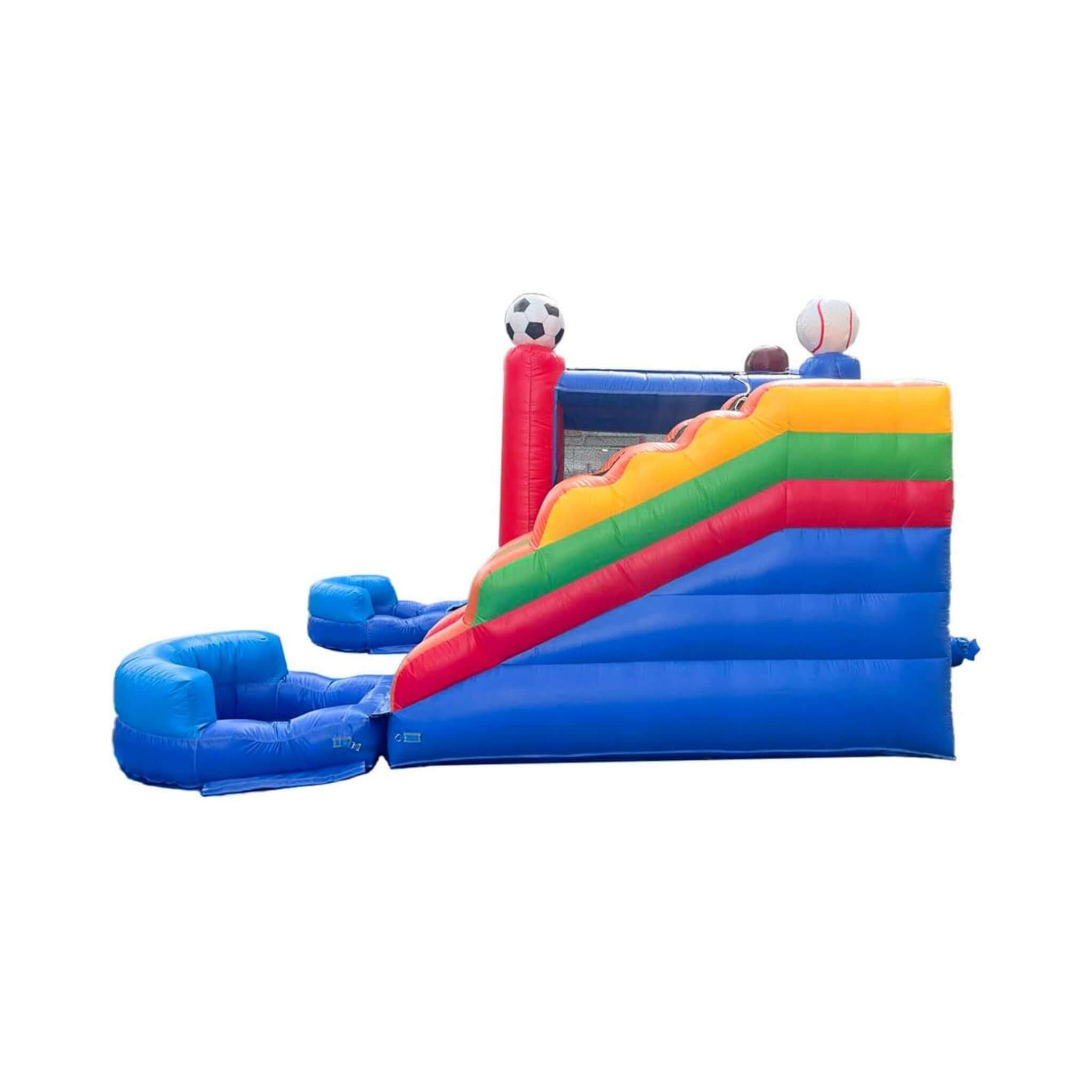 Castillo hinchable deportivo de 16 pies con toboganes de agua dobles (SAK17635)