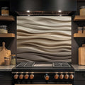 Sand Flow – Tempered Glass Backsplash for Kitchen | Neutral Earth Tone Backsplash