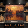 Reflejo de Atardecer – Salpicadero de Vidrio Templado para Cocina – Salpicadero de Vidrio con Aspecto Cobrizo