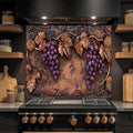 Tuscan Grape – Tempered Glass Backsplash for Kitchen | Copper Look Vineyard Backsplash