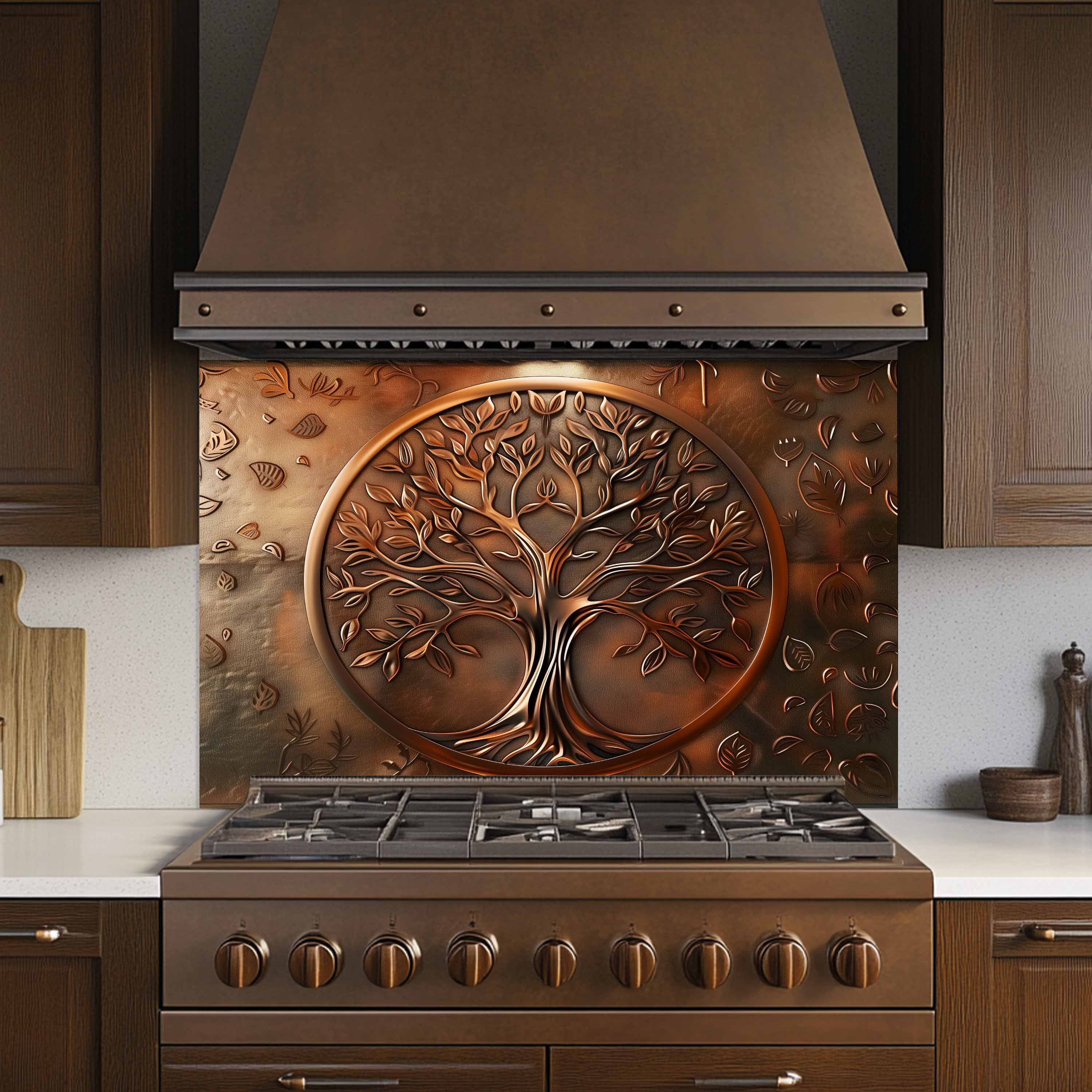 Custom Kitchen Backsplash – Bronze Harmony Tempered Glass Stove Backsplash