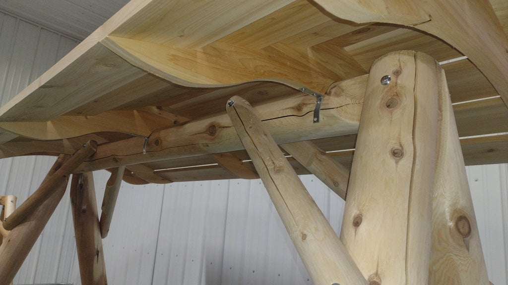 Columpio de madera con toldo para porche