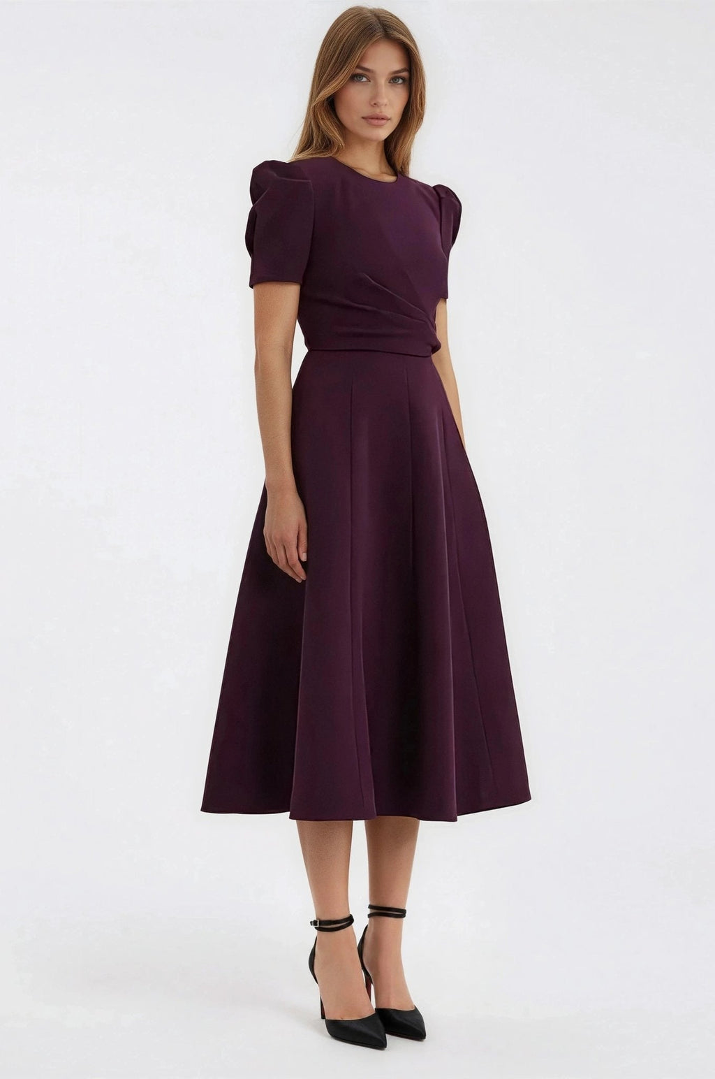 Syrah Midi Dress – Blackberry