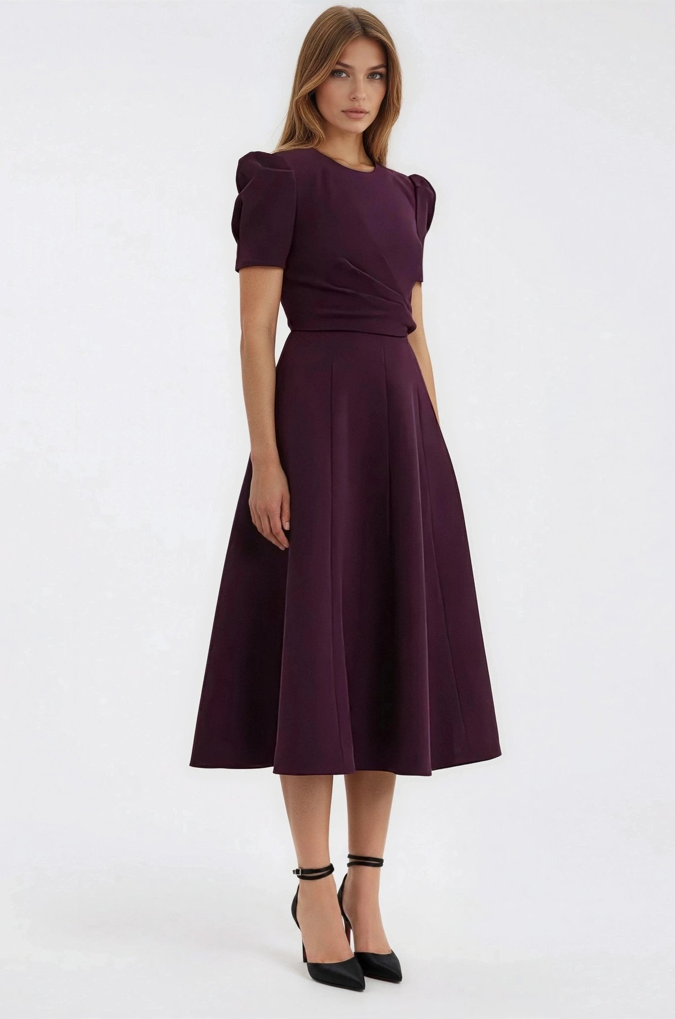 Syrah Midi Dress – Blackberry