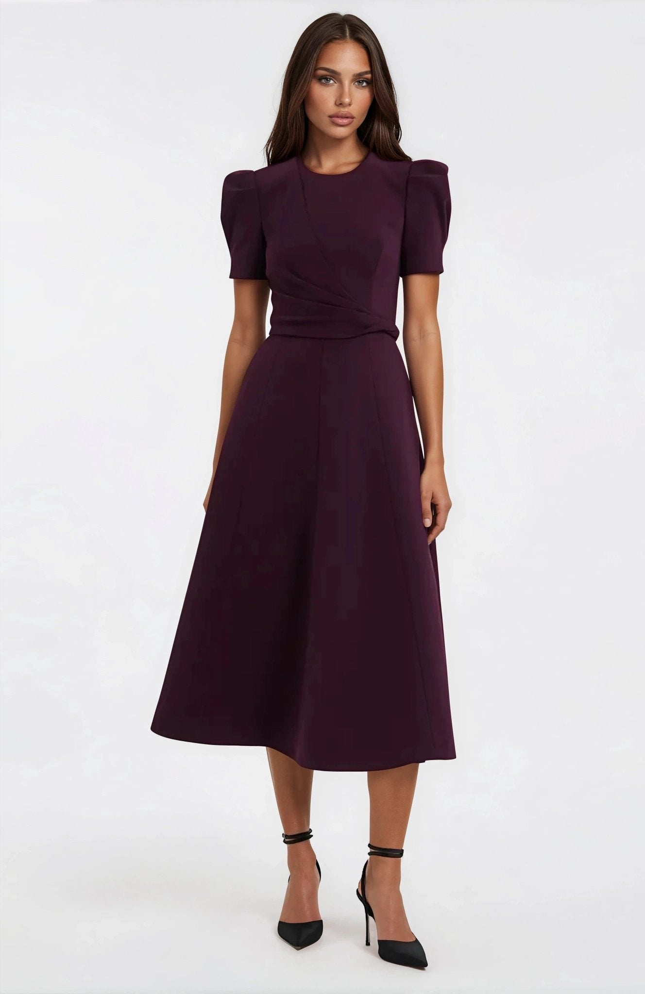 Syrah Midi Dress – Blackberry