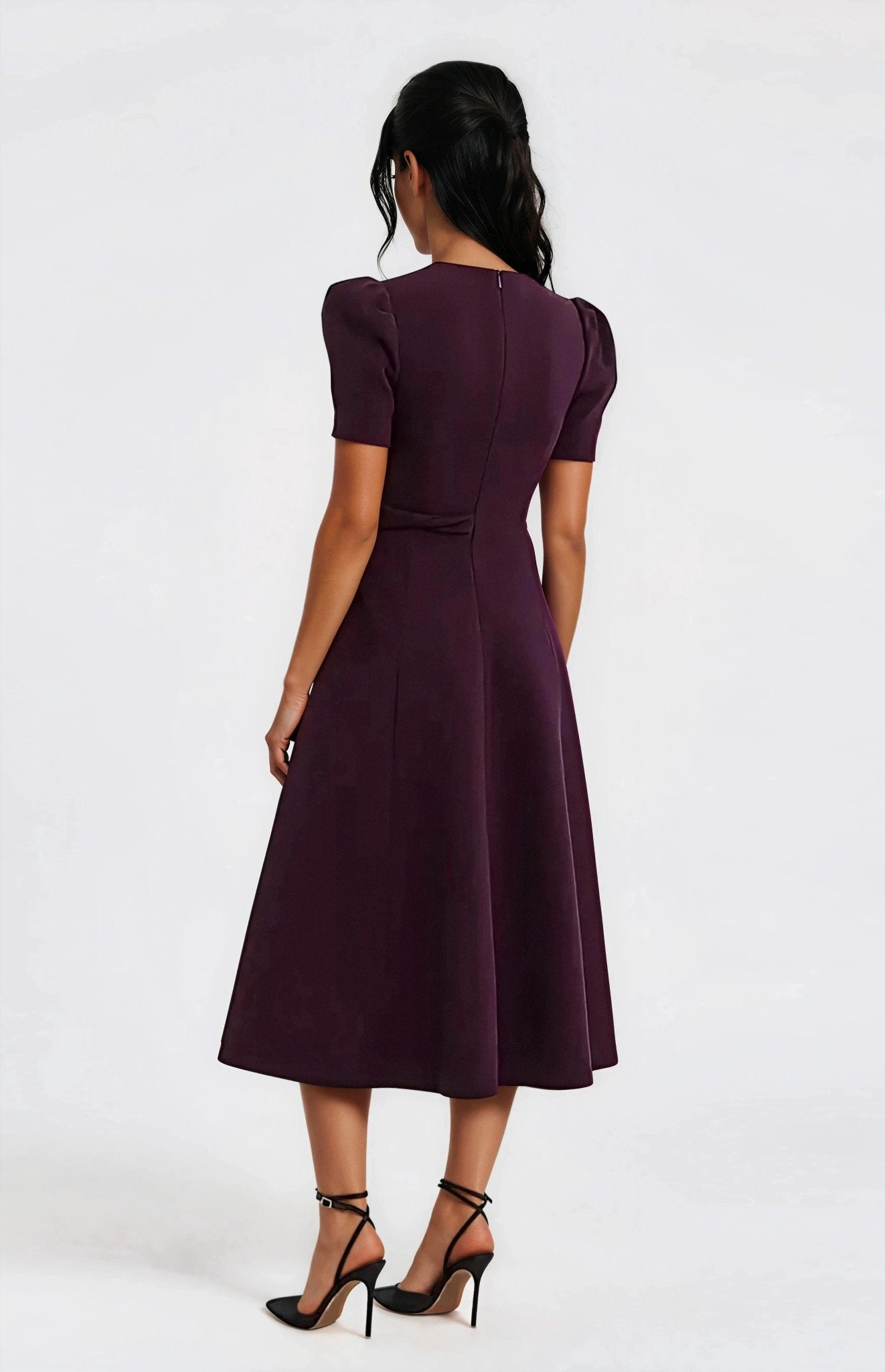 Syrah Midi Dress – Blackberry