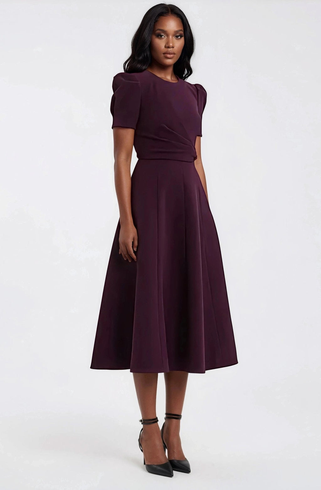 Syrah Midi Dress – Blackberry