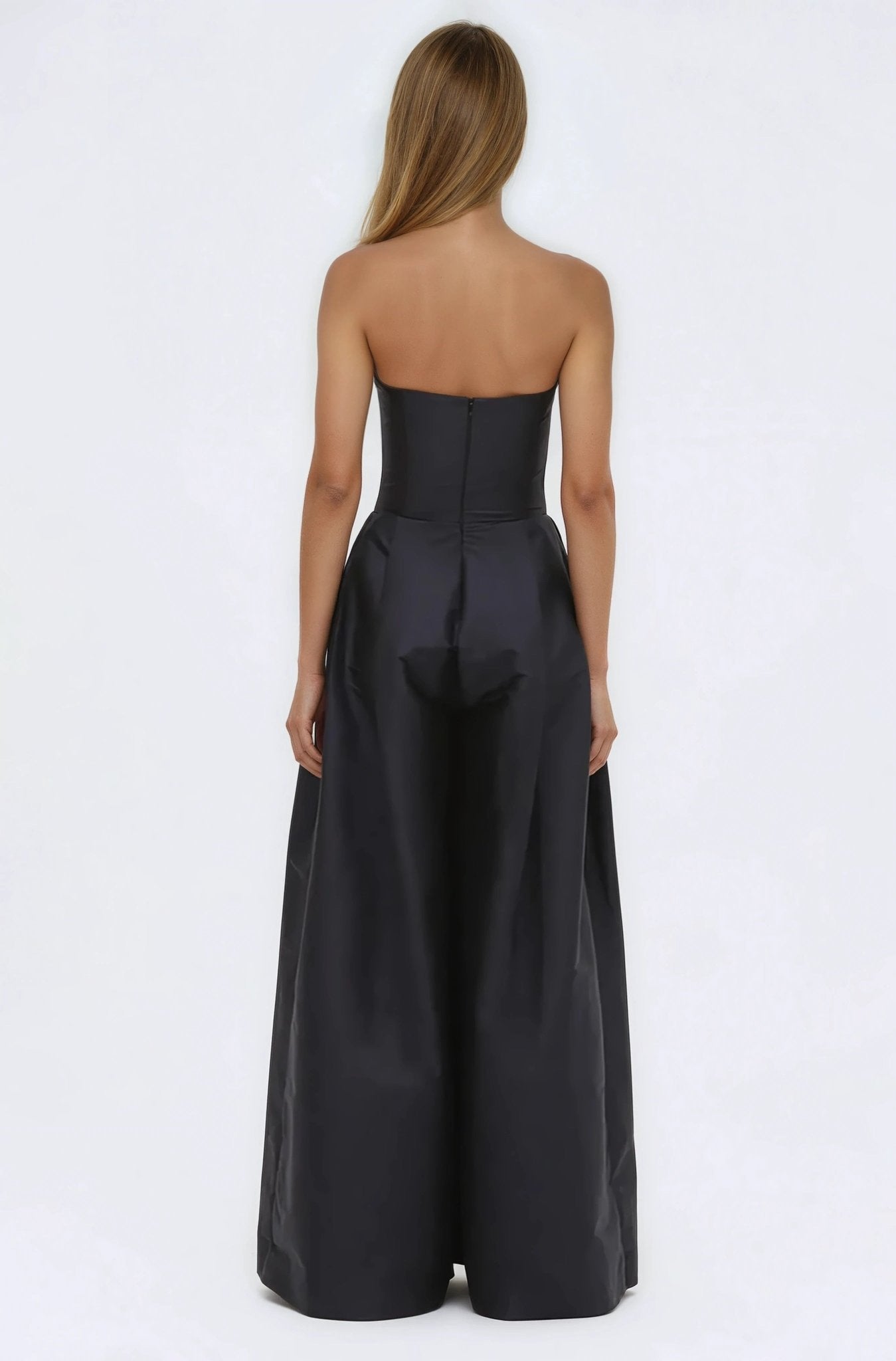 Taffeta Bloom Jumpsuit – Black