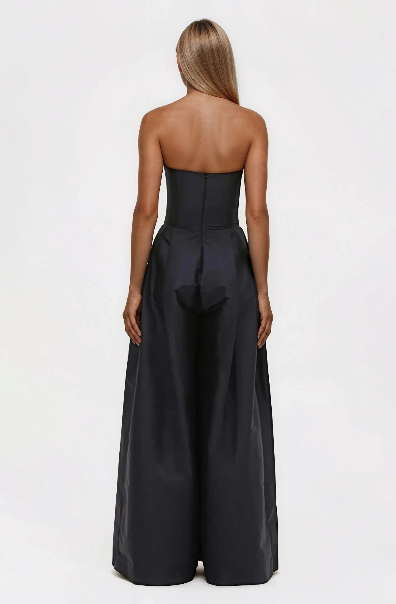 Taffeta Bloom Jumpsuit – Black