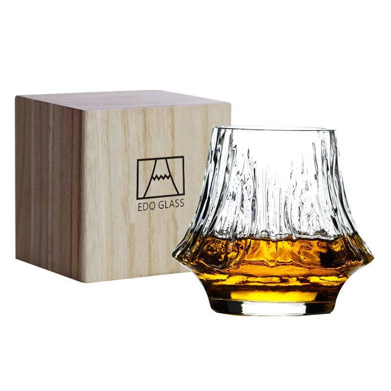 Vaso de whisky de cristal japonés Yama