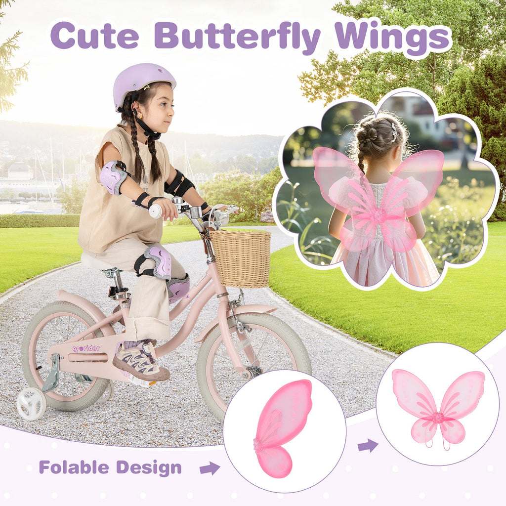 20 Inch Kids Bike with Helmet Protective Set Purple