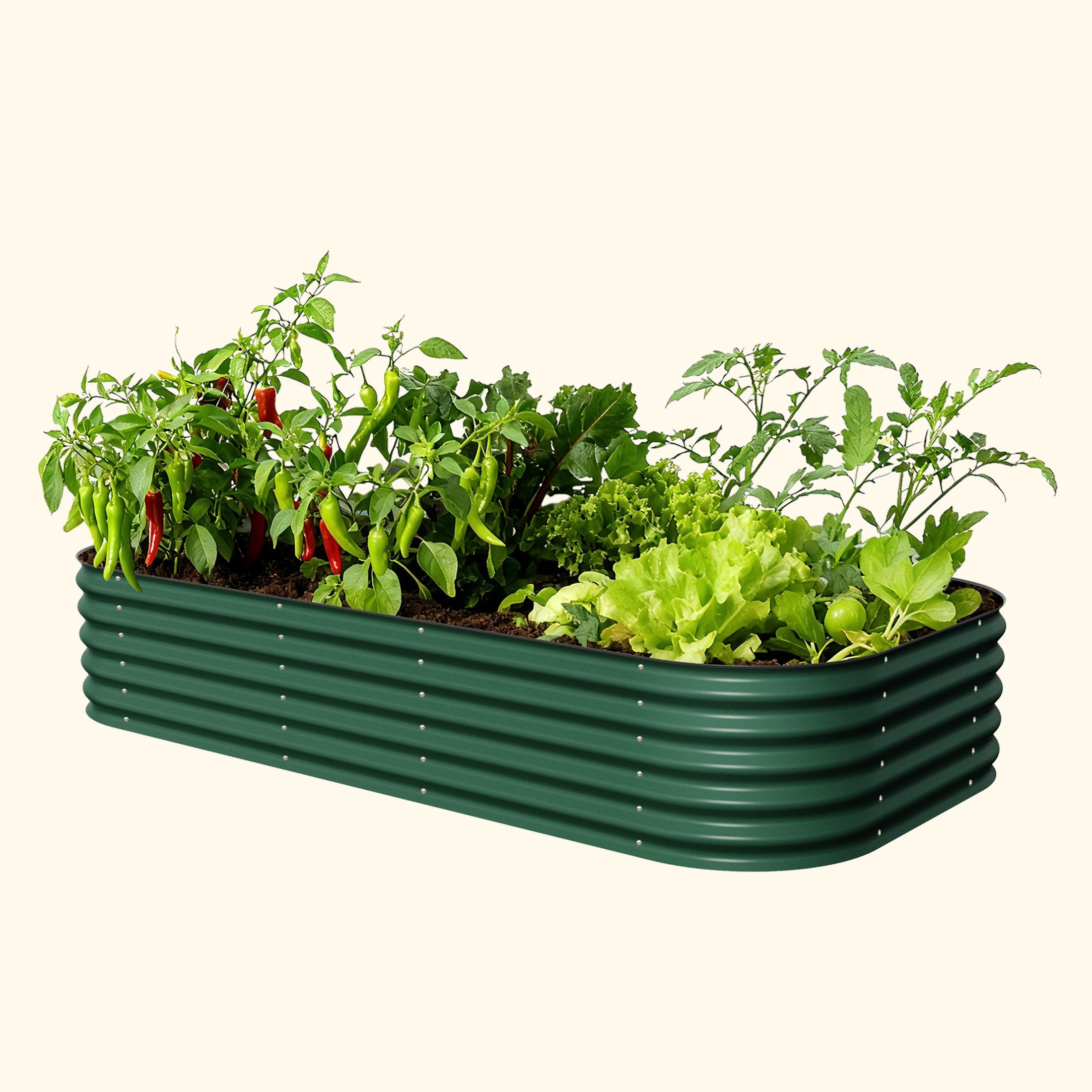 Kit de cama de jardín elevada modular de metal Jumbo 10 en 1 de 17" de altura