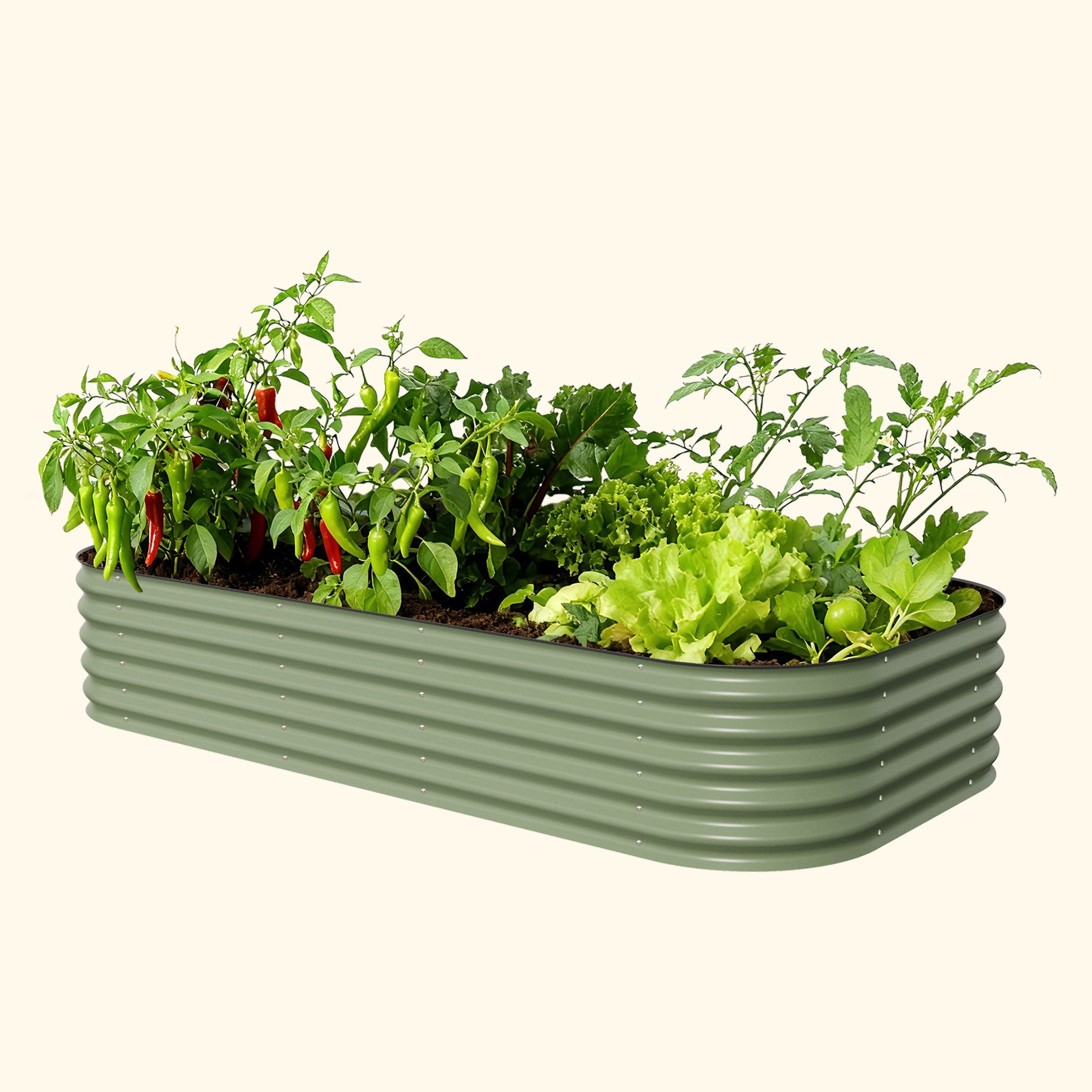 Kit de cama de jardín elevada modular de metal Jumbo 10 en 1 de 17" de altura
