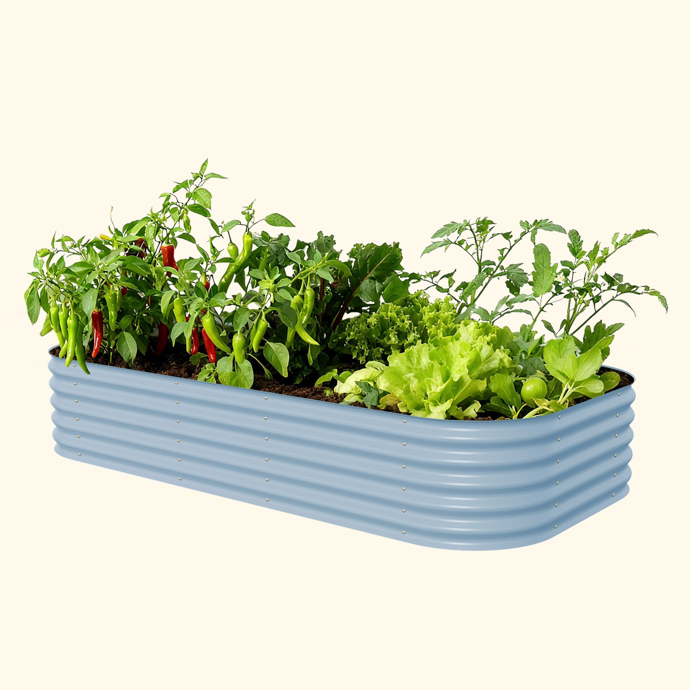 Kit de cama de jardín elevada modular de metal Jumbo 10 en 1 de 17" de altura