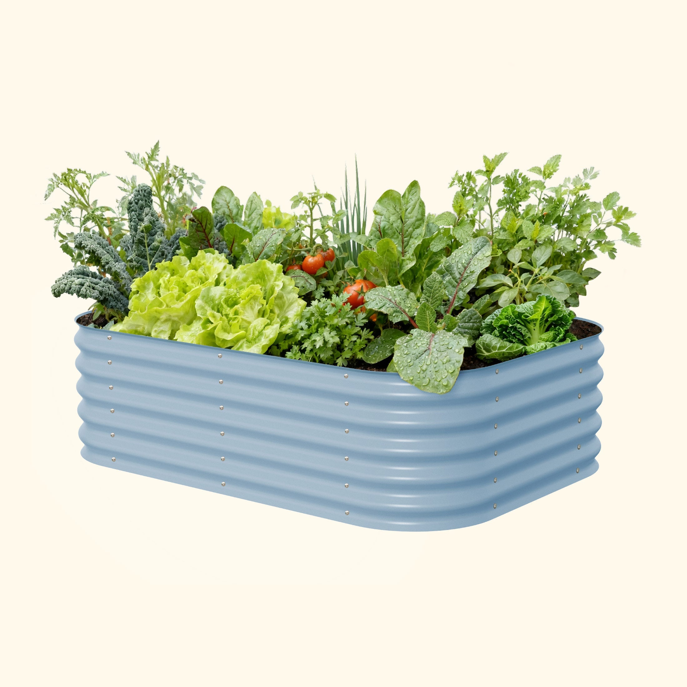 Kit de jardinera metálica modular elevada de 6 en 1 de 43 cm de altura