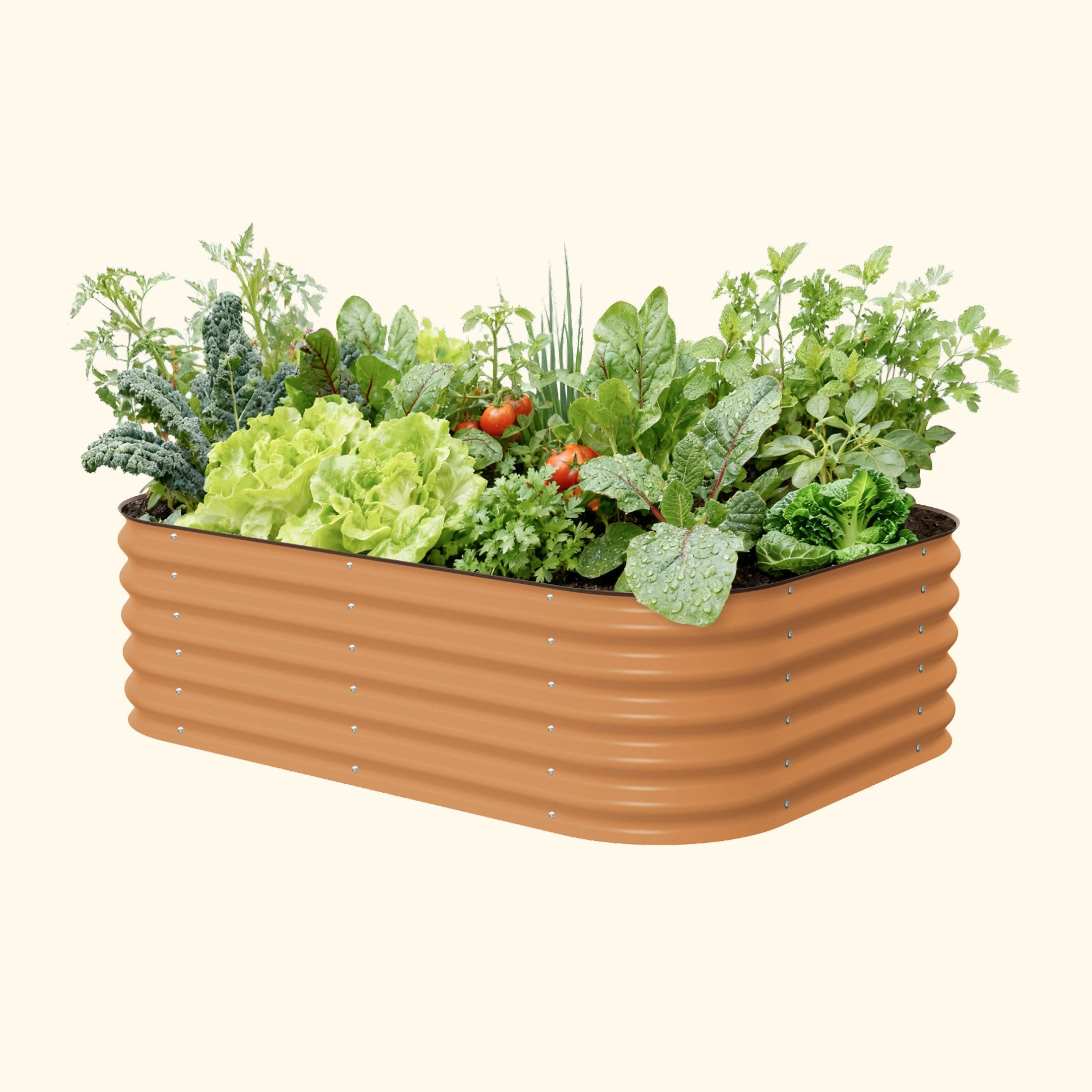 Kit de jardinera metálica modular elevada de 6 en 1 de 43 cm de altura
