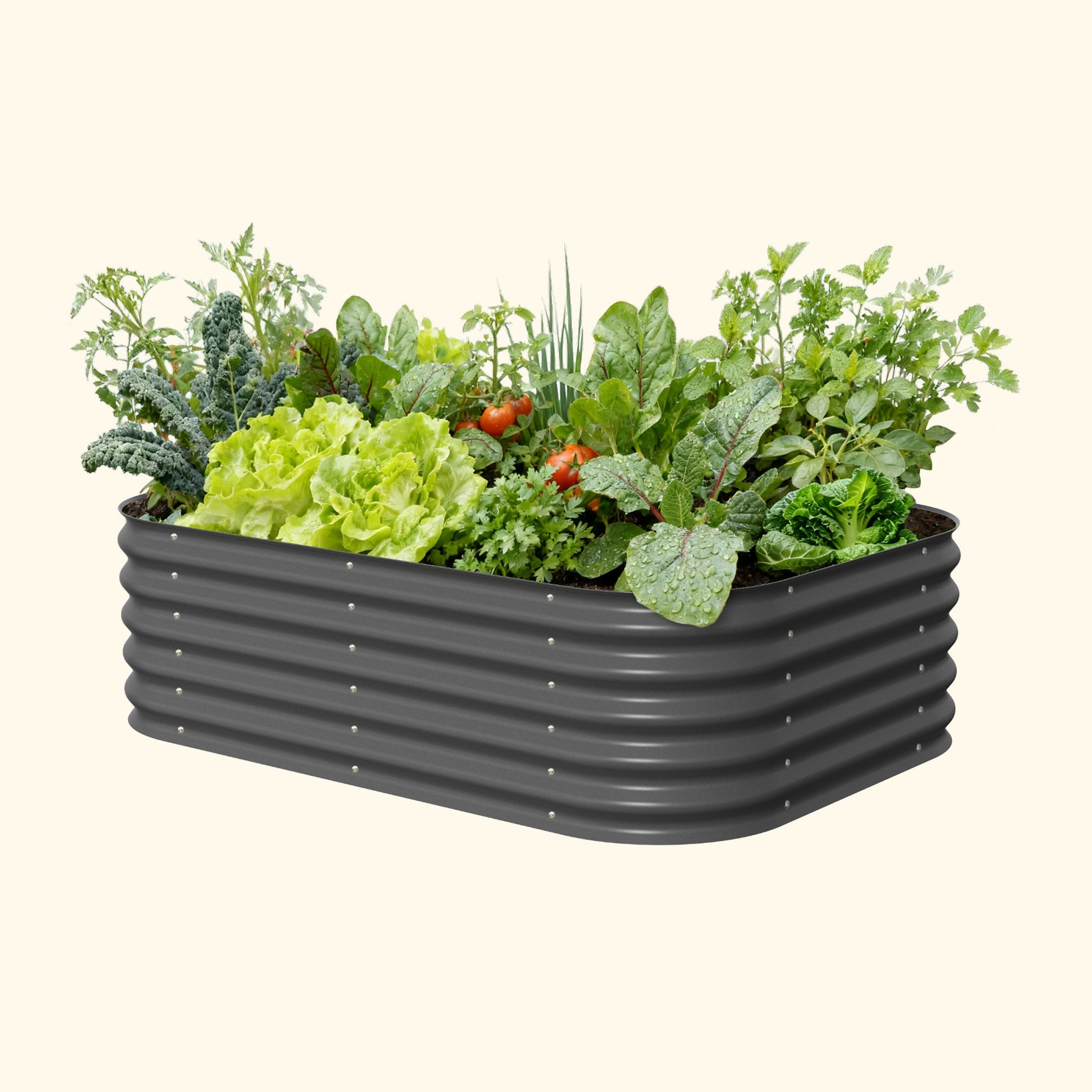 Kit de jardinera metálica modular elevada de 6 en 1 de 43 cm de altura