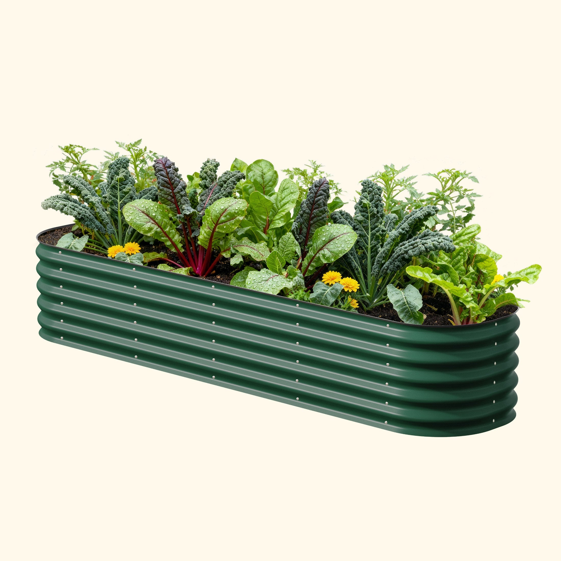 Kit de jardinera modular grande de metal elevada de 17" de alto 9 en 1