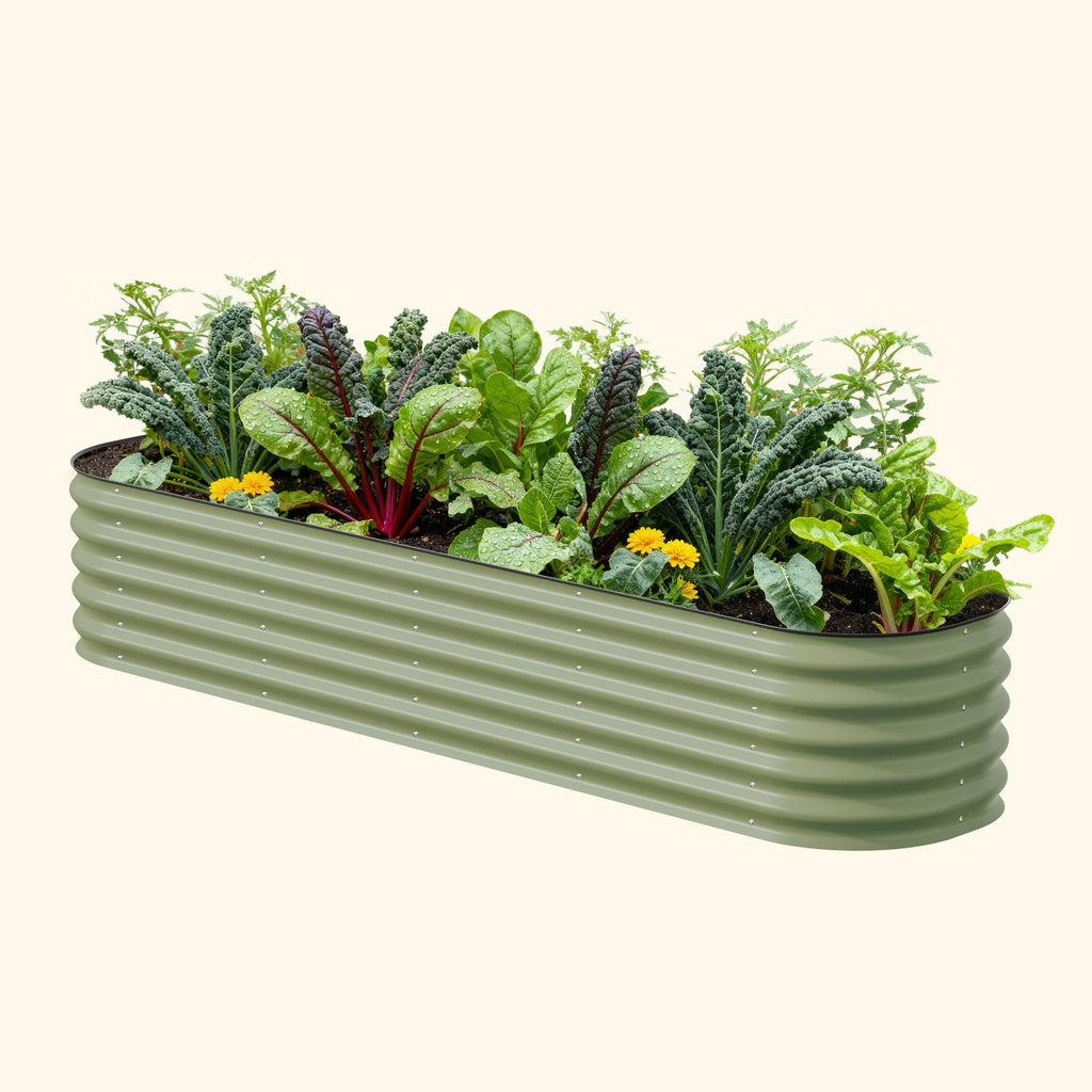 Kit de jardinera modular grande de metal elevada de 17" de alto 9 en 1