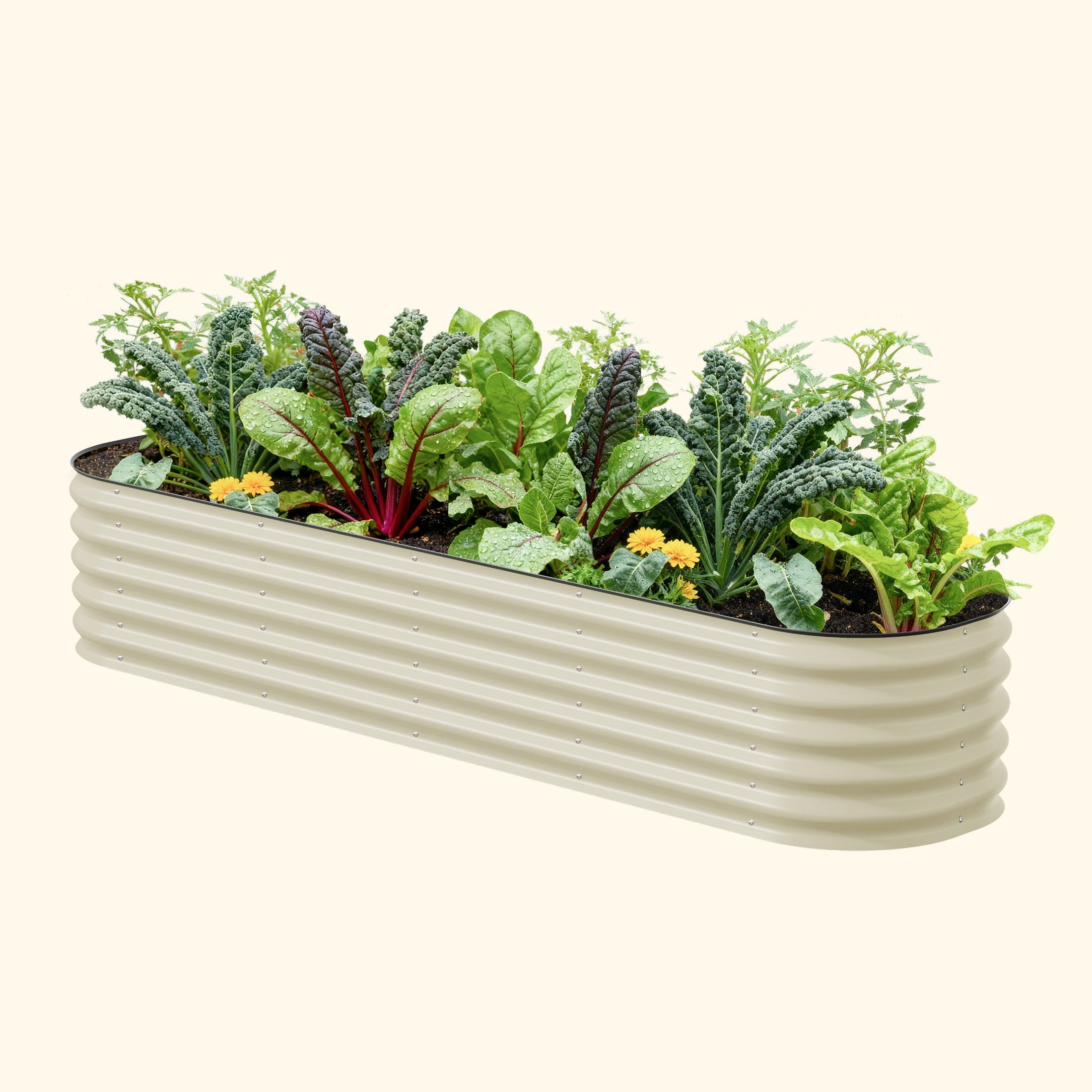 Kit de jardinera modular grande de metal elevada de 17" de alto 9 en 1