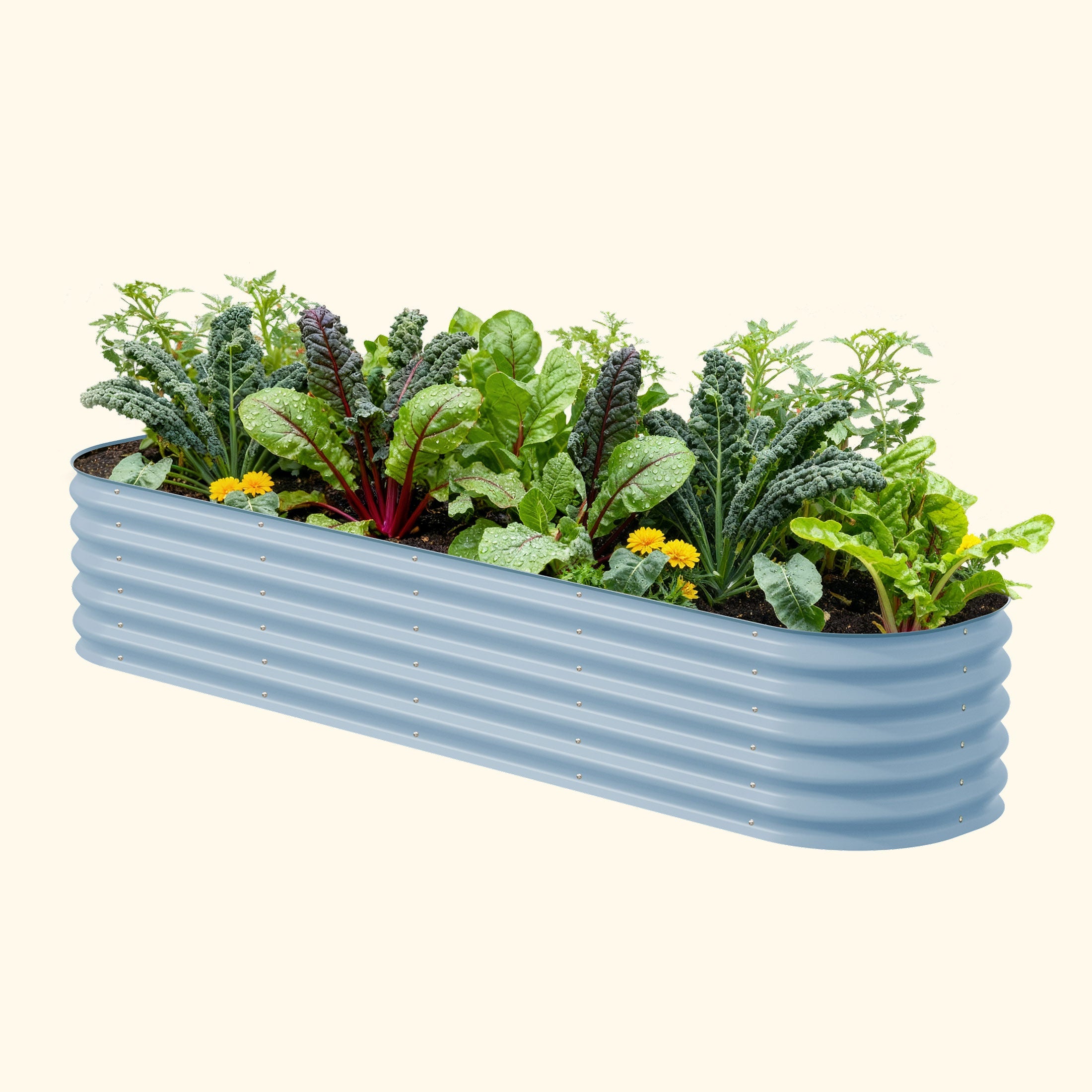 Kit de jardinera modular grande de metal elevada de 17" de alto 9 en 1