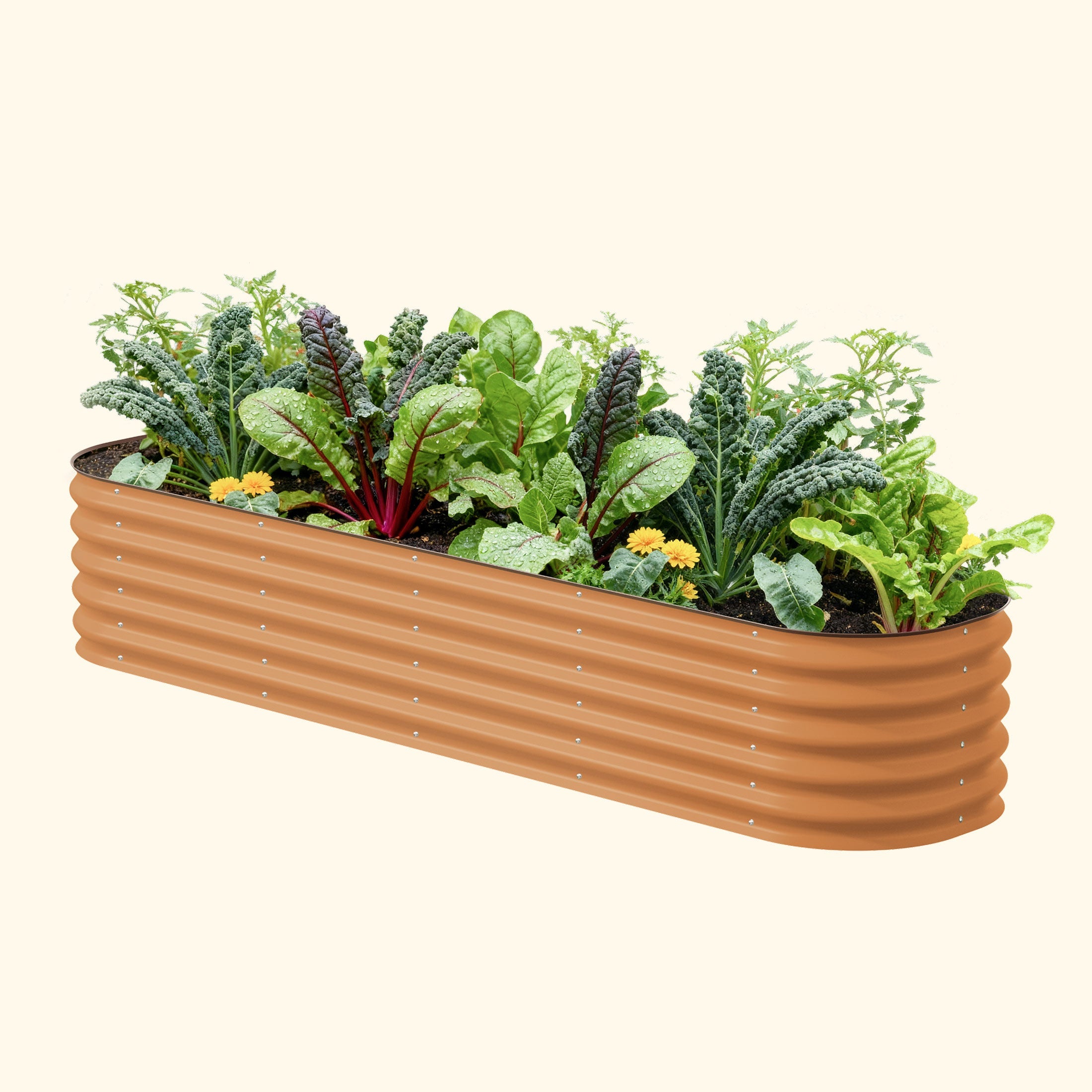 Kit de jardinera modular grande de metal elevada de 17" de alto 9 en 1