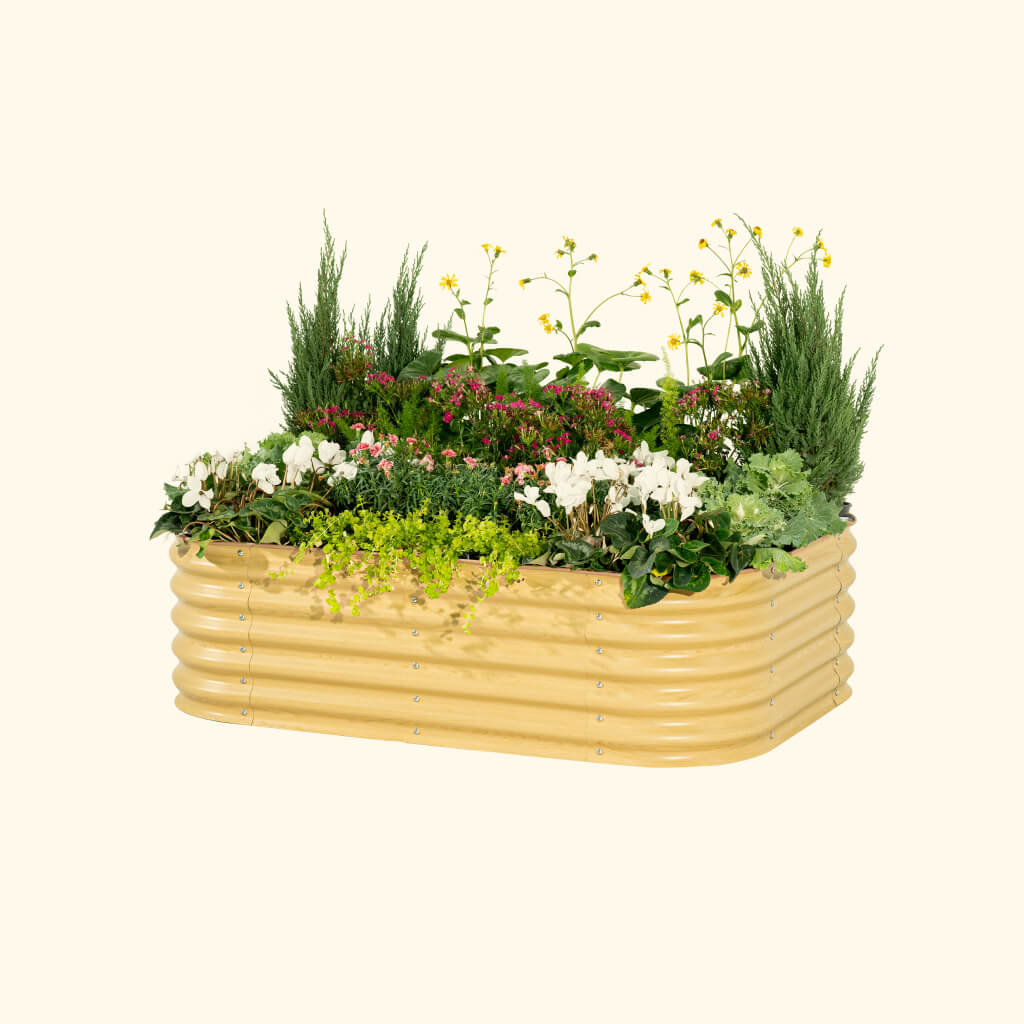 Kit de jardinera metálica modular elevada de 6 en 1 de 43 cm de altura