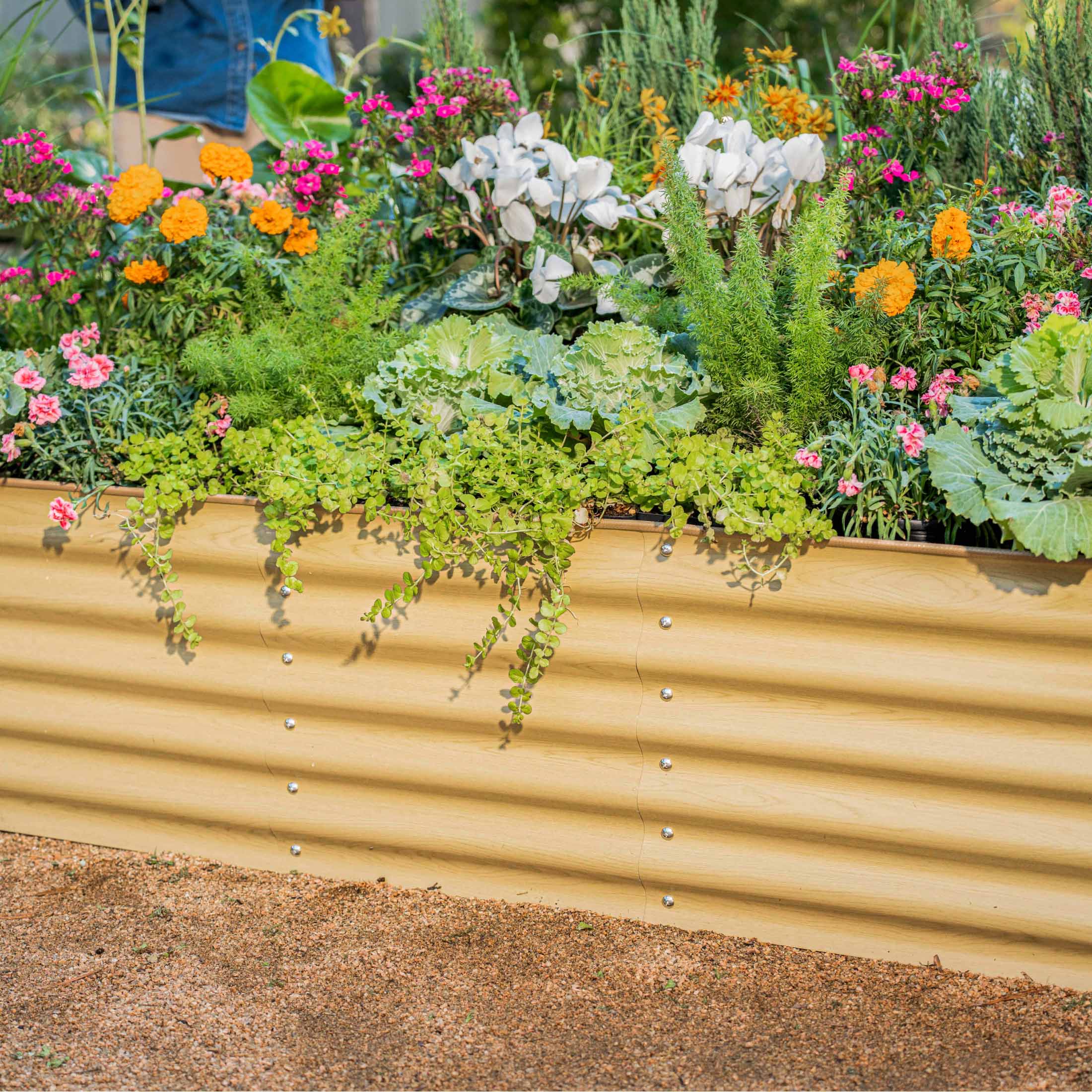 Kit de jardinera metálica modular elevada de 6 en 1 de 43 cm de altura