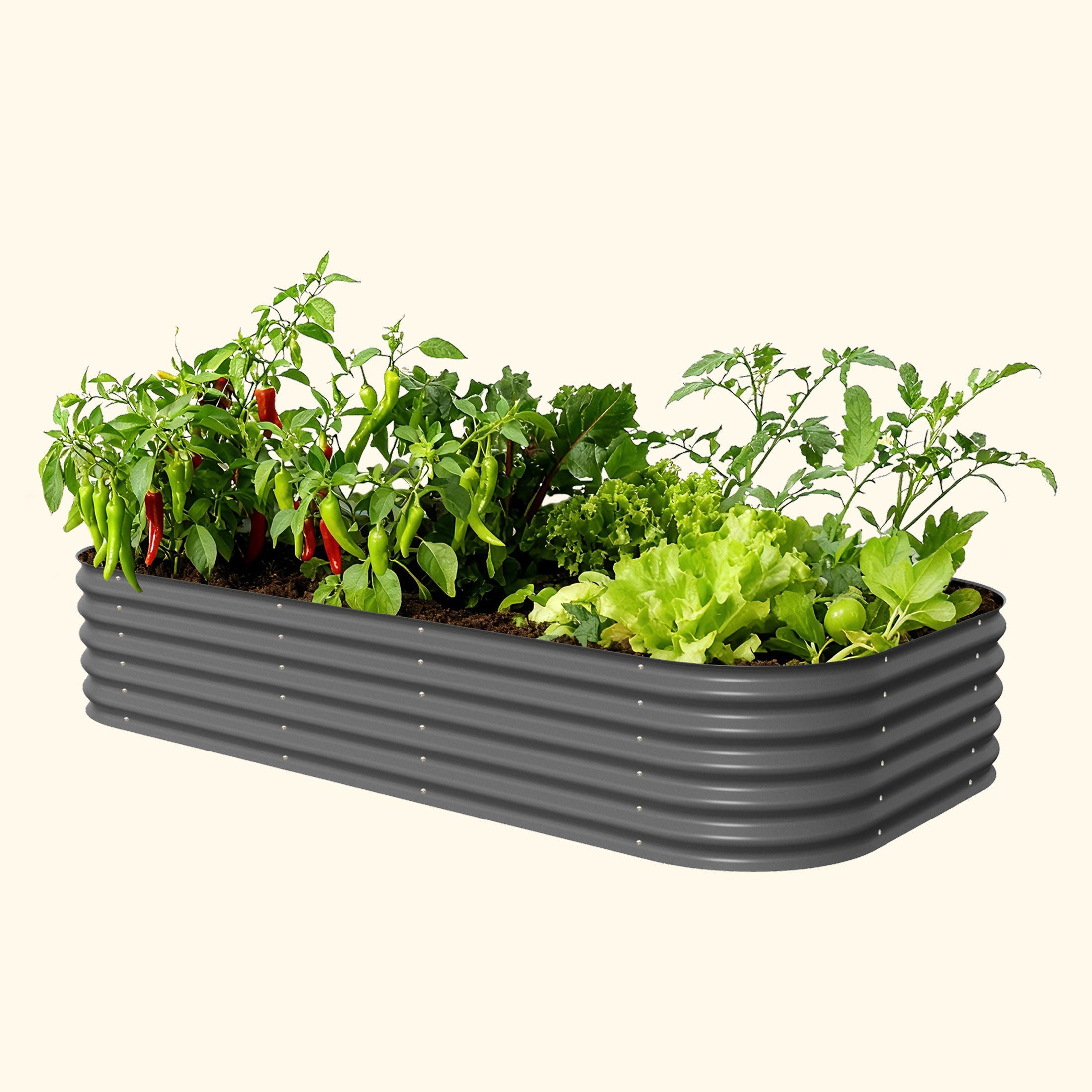 Kit de cama de jardín elevada modular de metal Jumbo 10 en 1 de 17" de altura