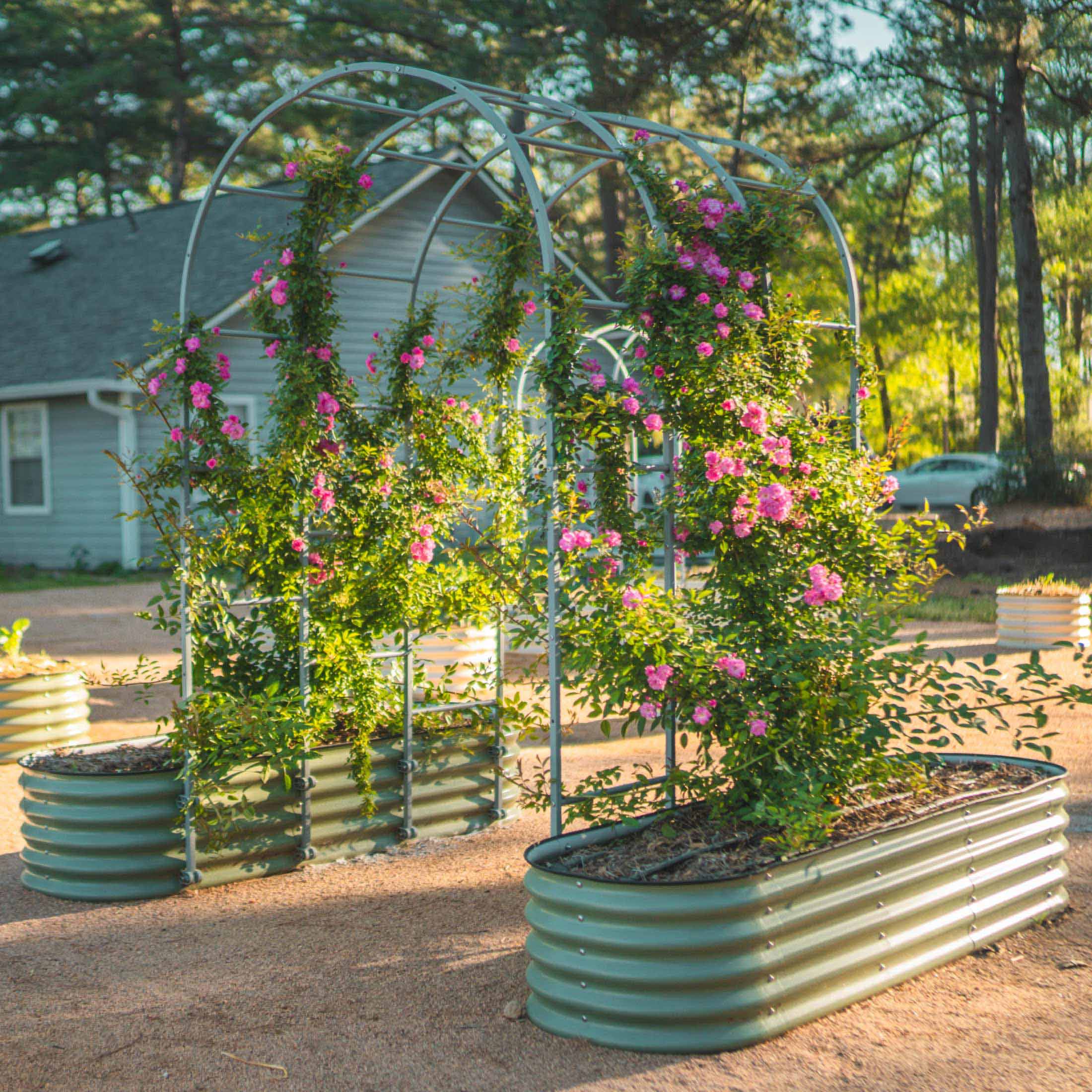 Kit de jardinera metálica modular elevada de 6 en 1 de 43 cm de altura