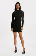 Vezza Floral Mesh Dress – Black