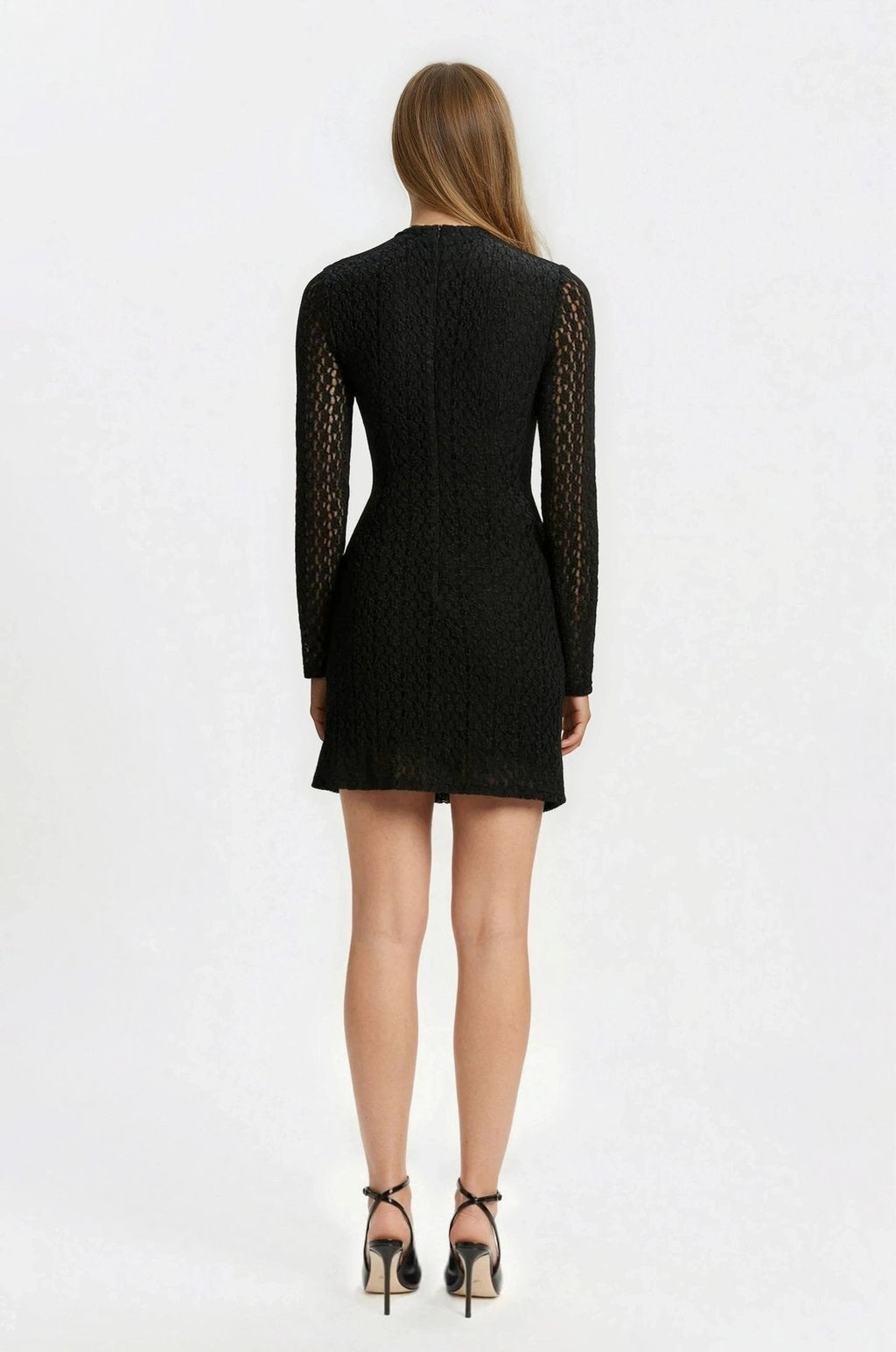 Vezza Floral Mesh Dress – Black