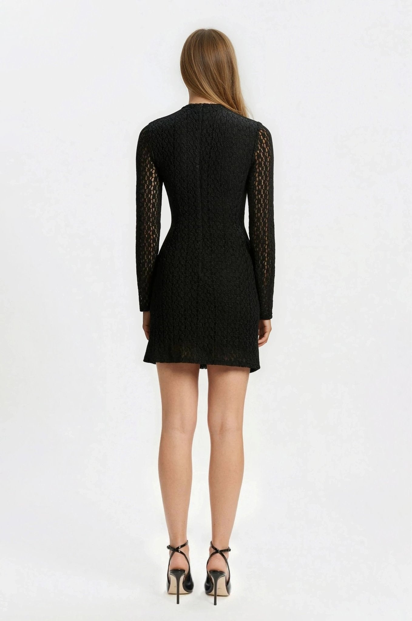 Vezza Floral Mesh Dress – Black