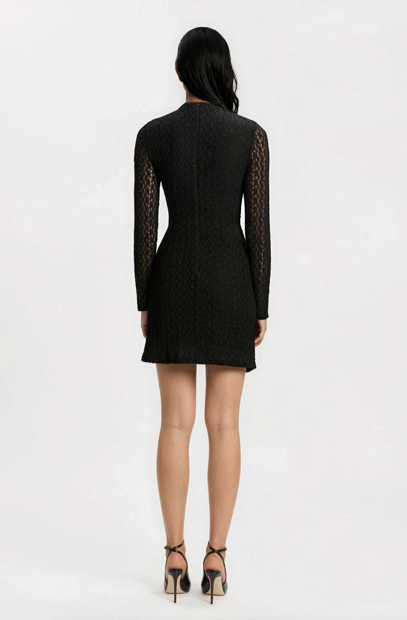 Vezza Floral Mesh Dress – Black