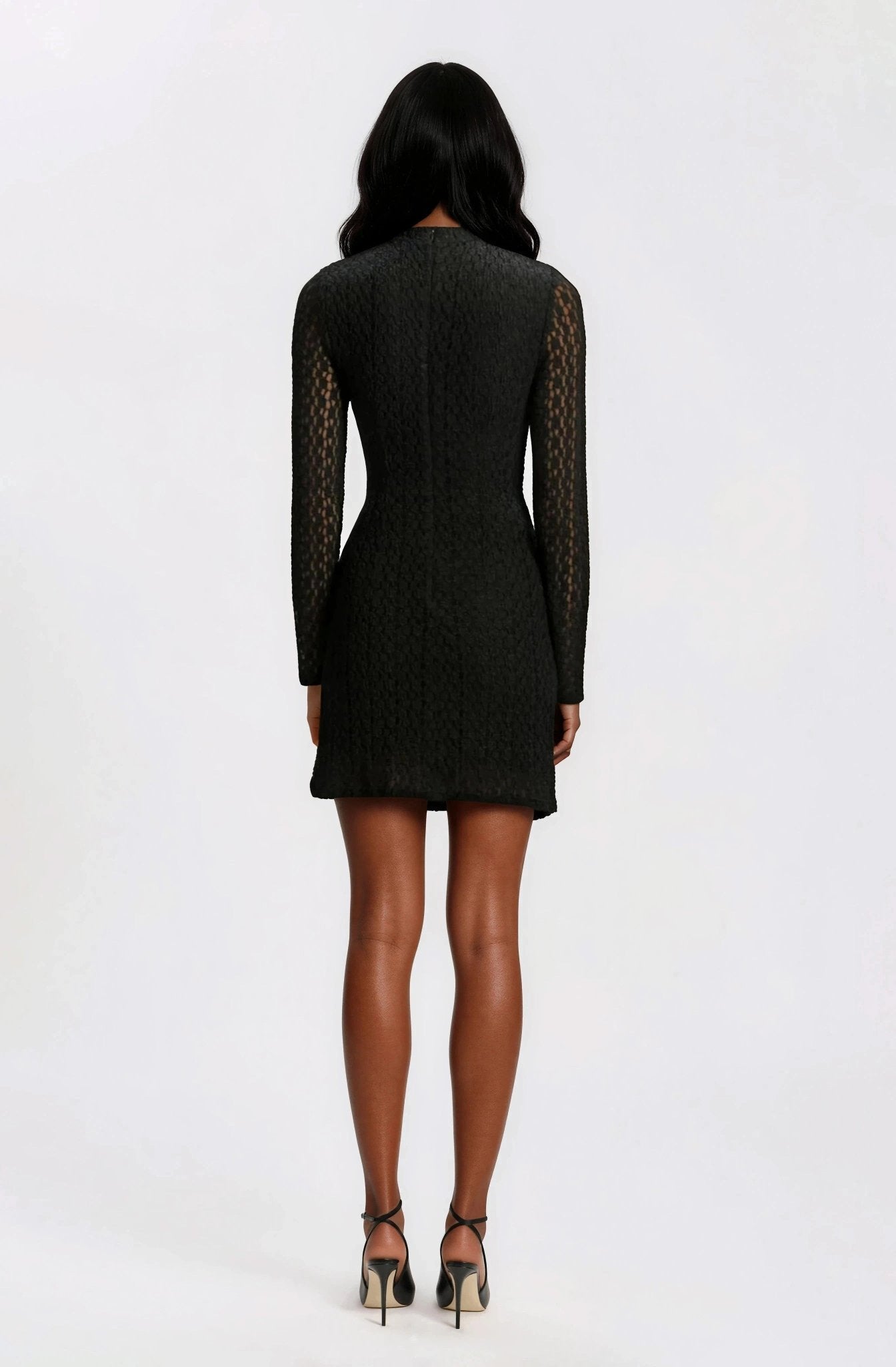 Vezza Floral Mesh Dress – Black