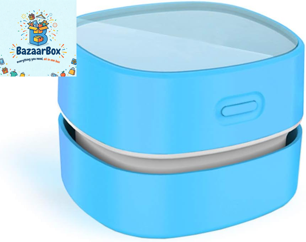 Desktop Vacuum Cleaner,Mini Table Dust Sweeper Energy Saving,High Endurance up to 400 Mins,Cordless&360º Rotatable for Cleaning Hairs,Crumbs,Computer Keyboard of Gifts for Kids (Blue)