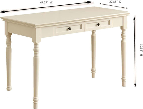 47 Inch Desk With Drawers Solid Wood Home Office Desk