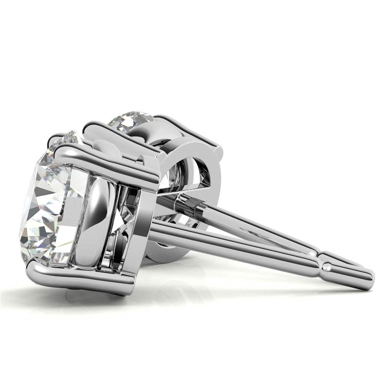 5.00 CTW AGI Certified Lab Grown Round Diamond Stud Earrings – F/VS in 14K White or Yellow Gold