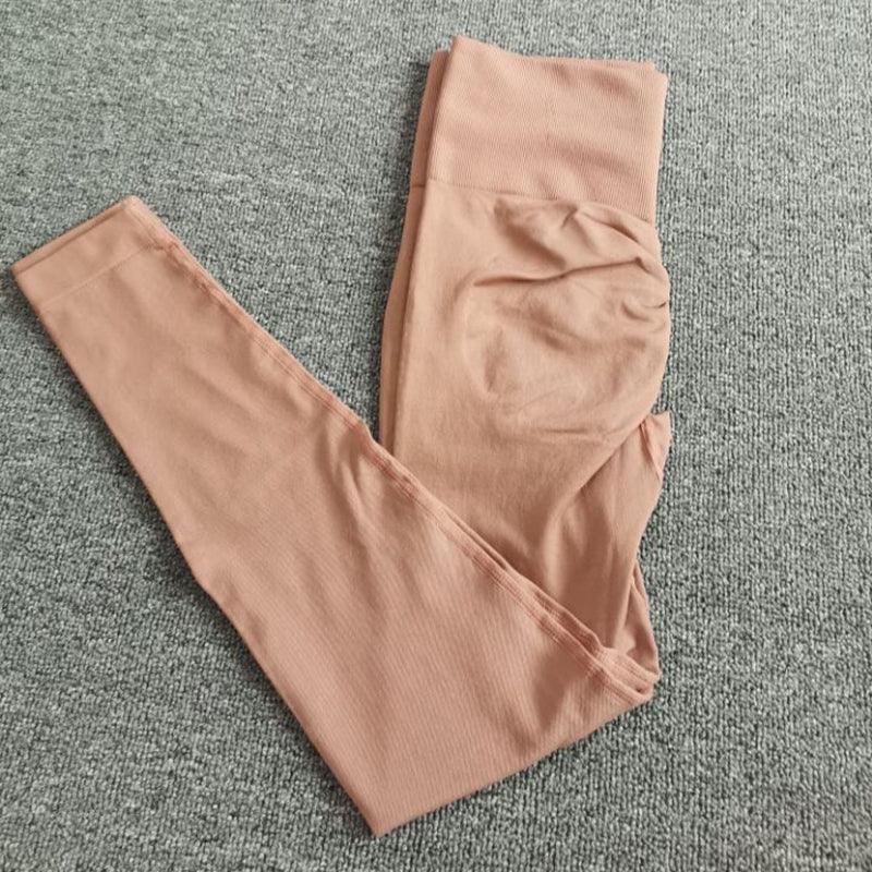 Leggings sin costuras para mujer, de cintura alta, elásticos, push up, para levantar, sin costuras, para entrenamiento, yoga, fitness, sólidos, ajustados, pantalones deportivos, elegantes, suaves, para mujer