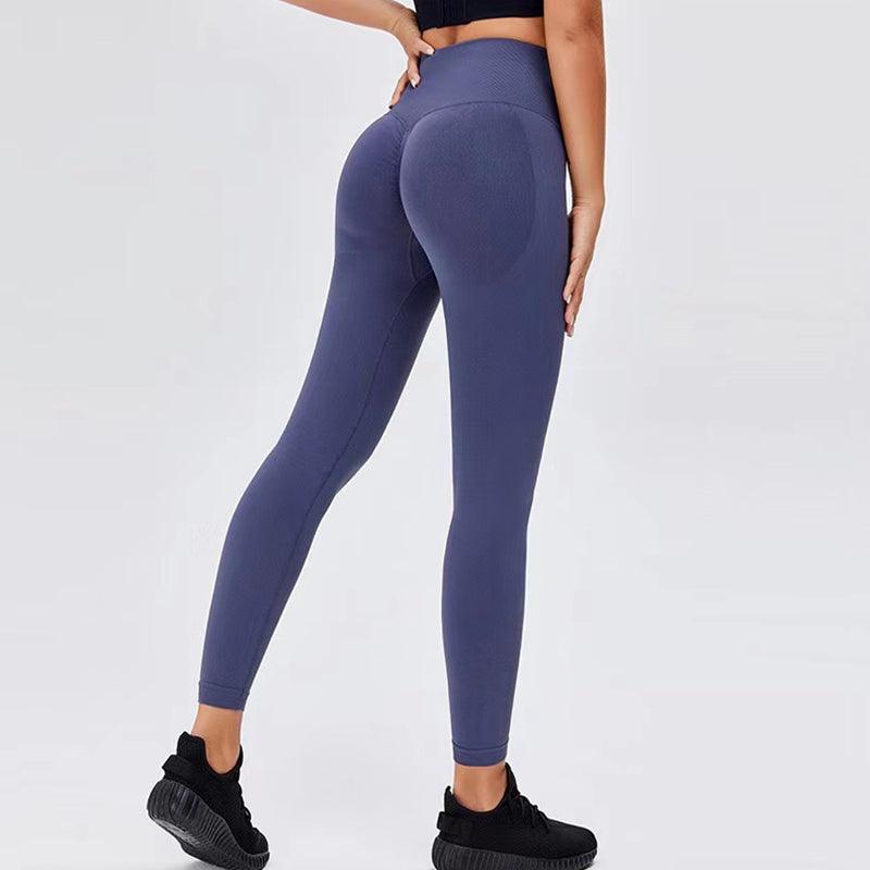 Leggings sin costuras para mujer, de cintura alta, elásticos, push up, para levantar, sin costuras, para entrenamiento, yoga, fitness, sólidos, ajustados, pantalones deportivos, elegantes, suaves, para mujer