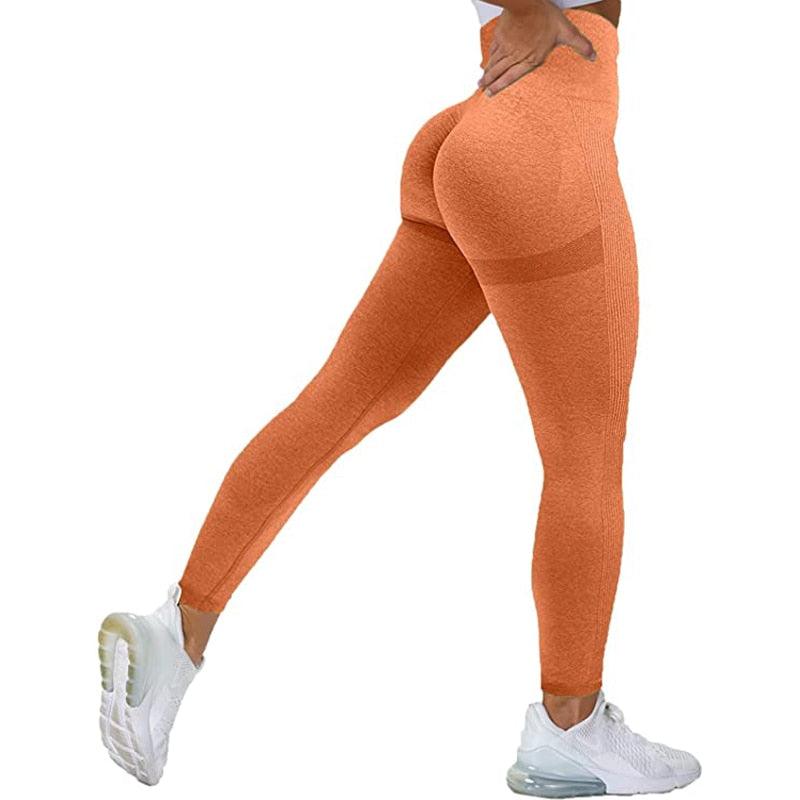 Women Seamless Workout Leggings High Waist Push Up Leggings Seamless Leggings Women Yoga Pants Fitness Push Up Leggings Workout Gym Pants Female Ladies Fashion Legging Bright Colors Yellow Sports Leggings