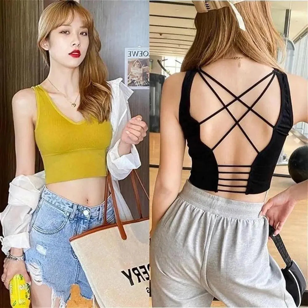 Sujetador deportivo para mujer, sexy, transpirable, top deportivo, sujetador de yoga, top push up, ropa interior deportiva de gimnasio para mujer, sujetador sin costuras para mujer