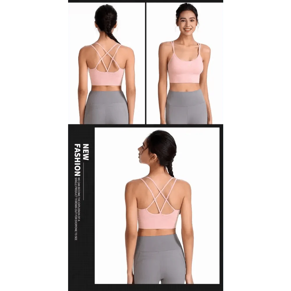 Sujetador deportivo para mujer, sexy, transpirable, top deportivo, sujetador de yoga, top push up, ropa interior deportiva de gimnasio para mujer, sujetador sin costuras para mujer