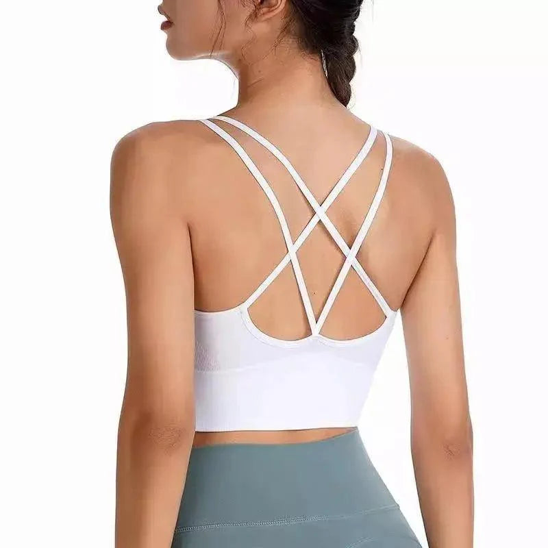 Sujetador deportivo para mujer, sexy, transpirable, top deportivo, sujetador de yoga, top push up, ropa interior deportiva de gimnasio para mujer, sujetador sin costuras para mujer