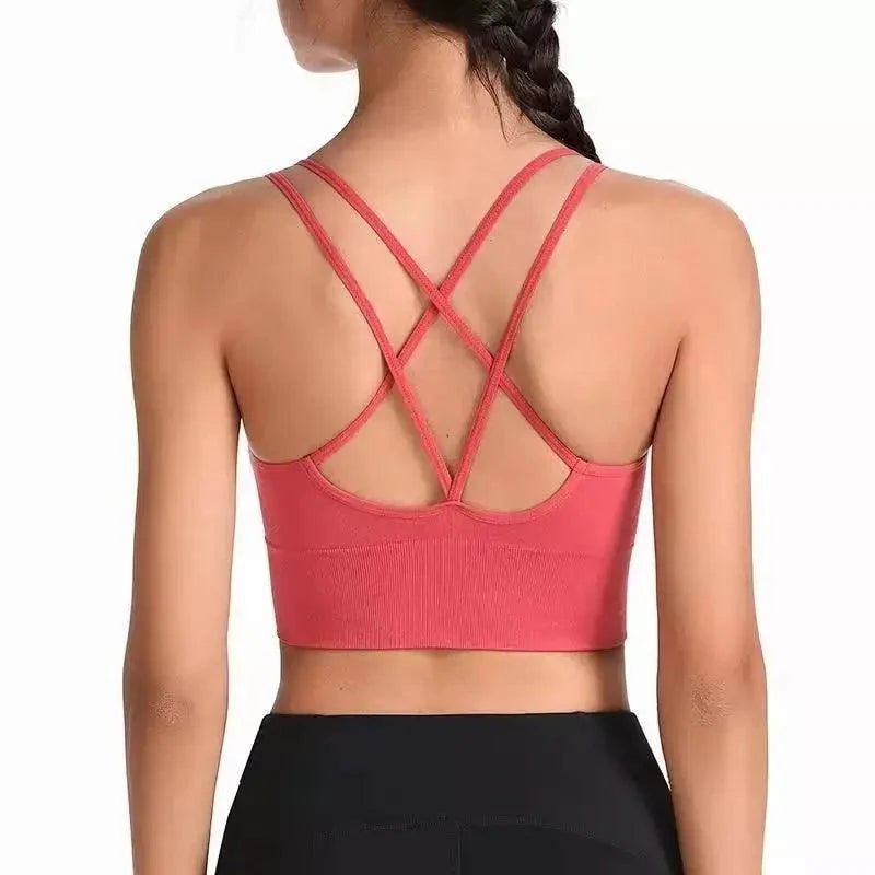 Sujetador deportivo para mujer, sexy, transpirable, top deportivo, sujetador de yoga, top push up, ropa interior deportiva de gimnasio para mujer, sujetador sin costuras para mujer