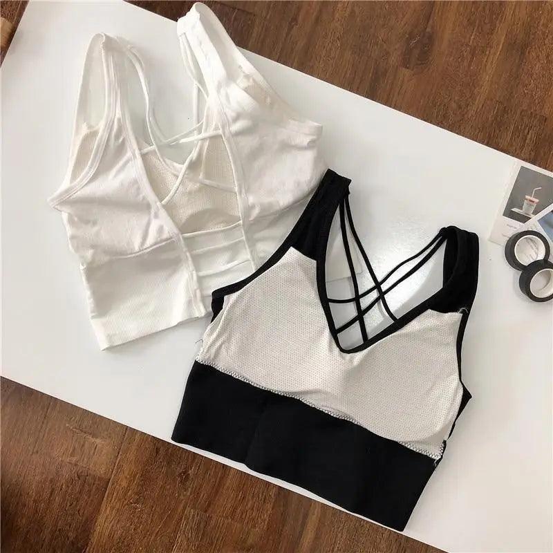 Sujetador deportivo para mujer, sexy, transpirable, top deportivo, sujetador de yoga, top push up, ropa interior deportiva de gimnasio para mujer, sujetador sin costuras para mujer